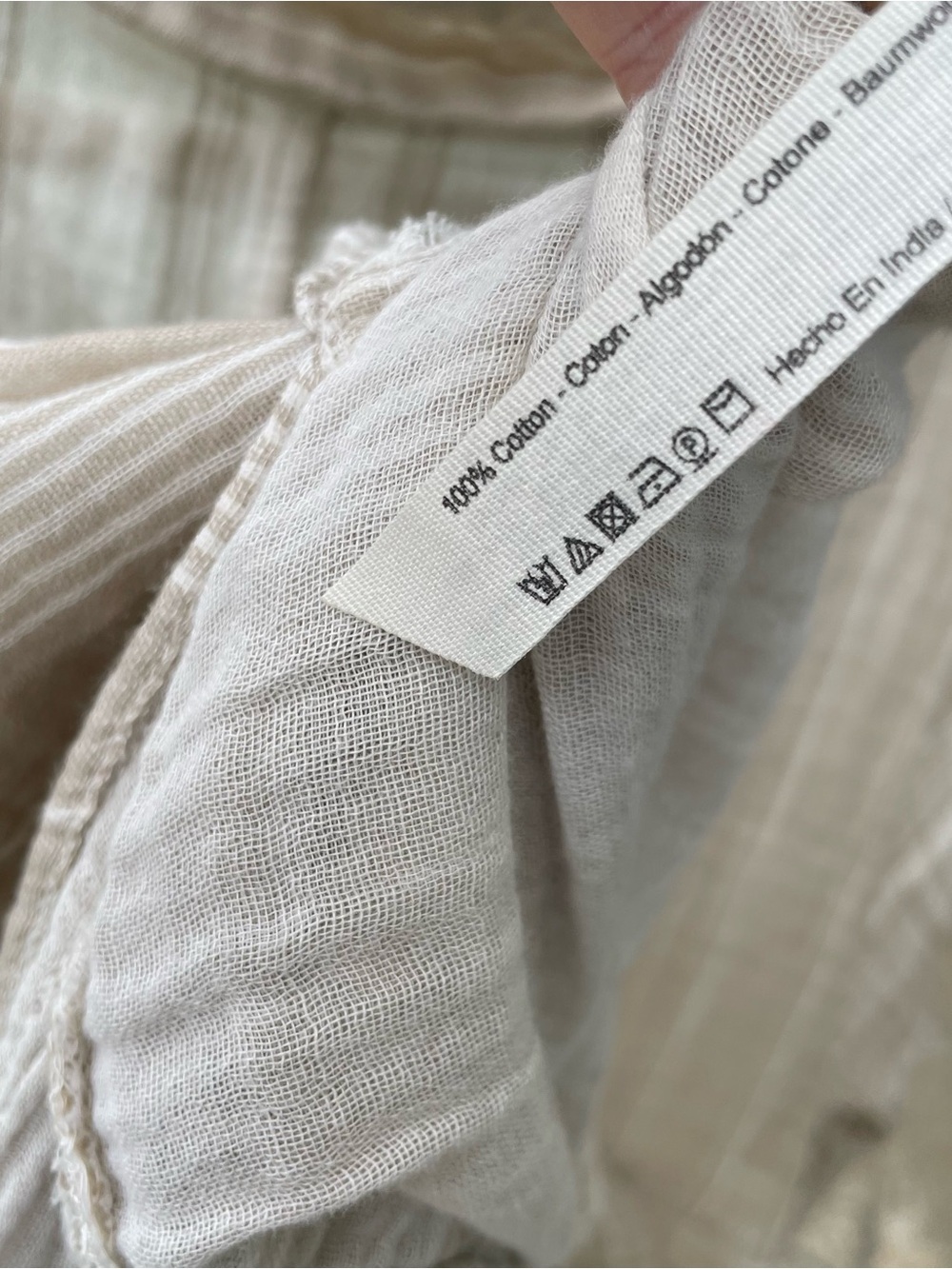Free People Striped Beige Tunic Top - Picture 5 of 5